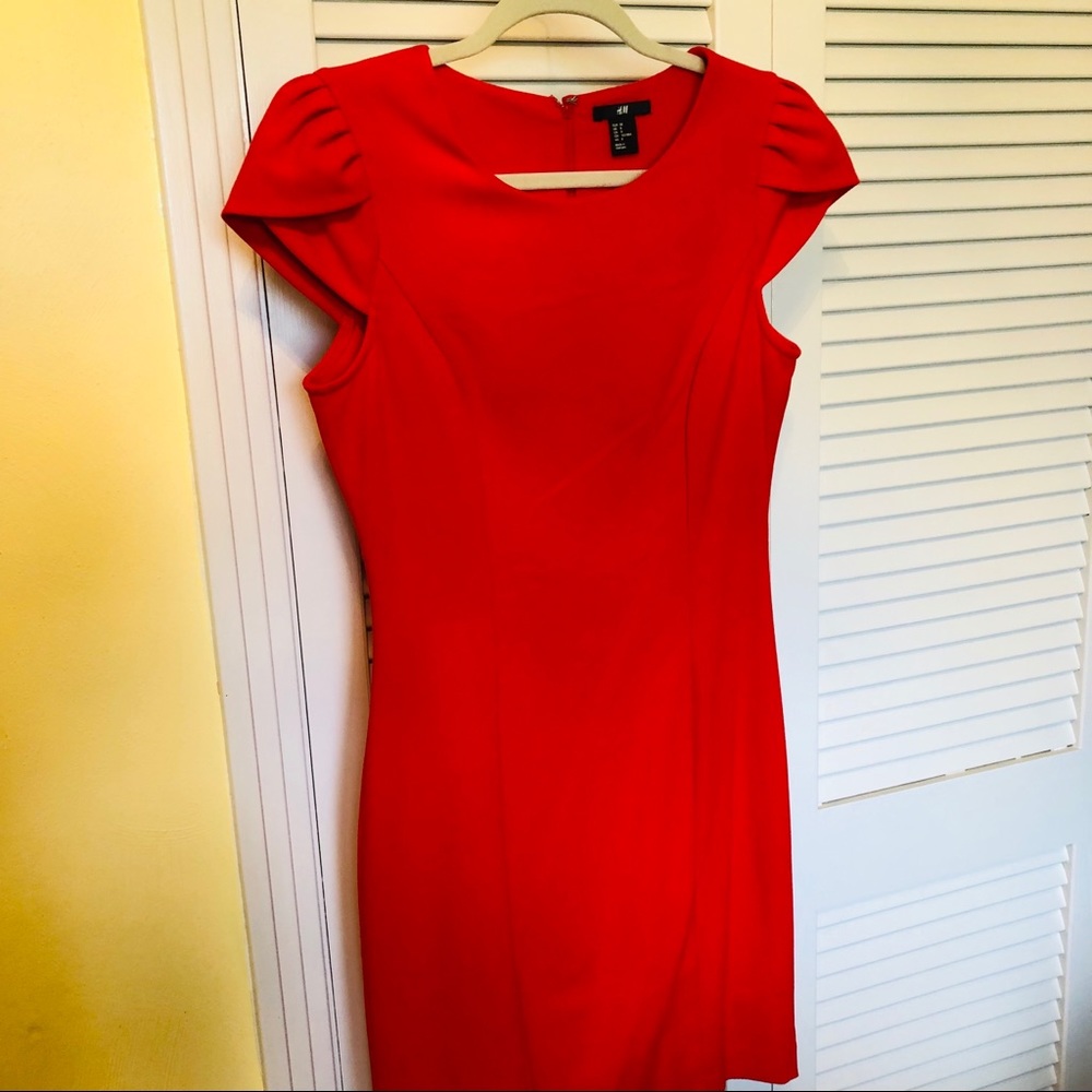 H&M red fitted dress